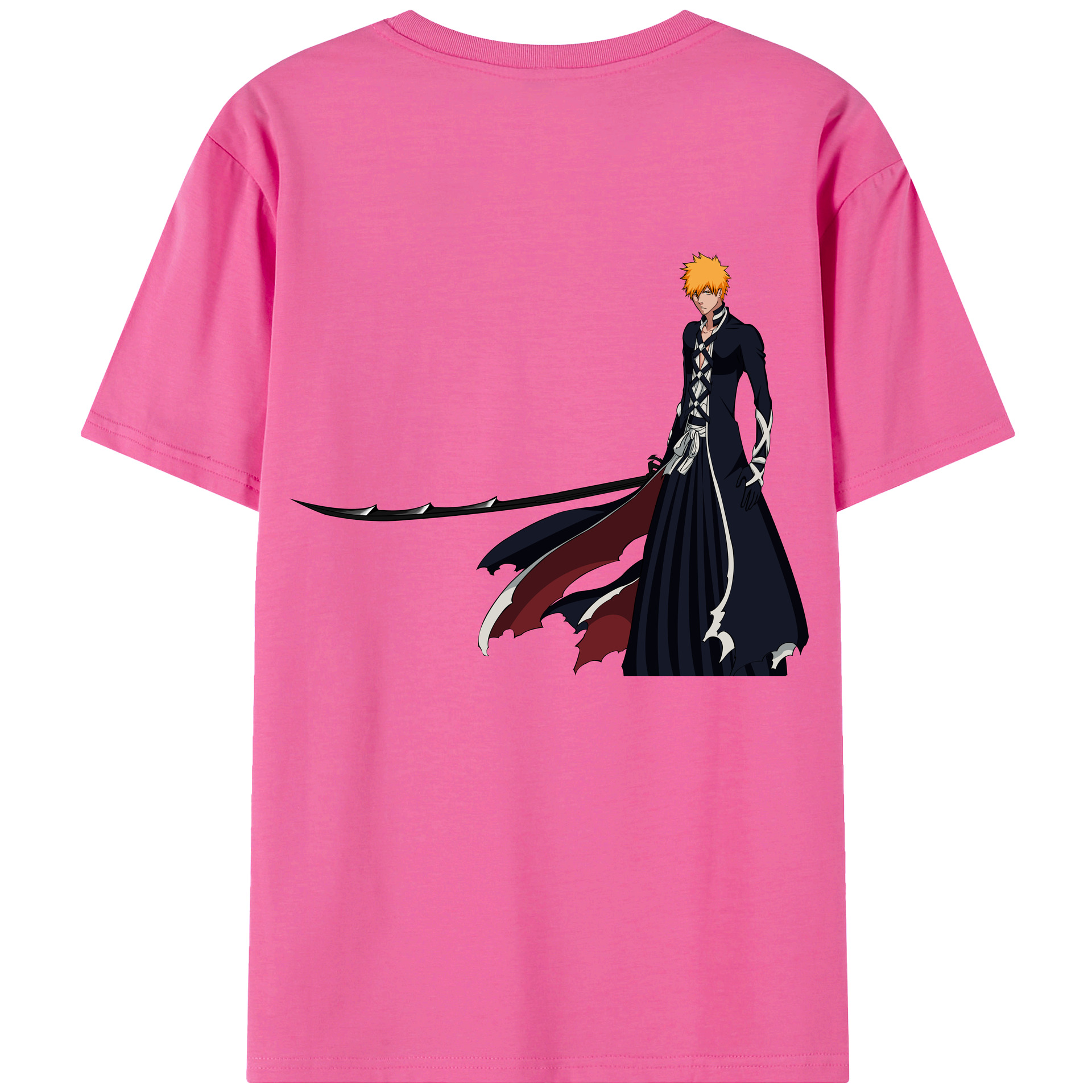 （画像用） ブリーチ 黒崎一護（くろさき いちご）BLEACH Kurosaki Ichigo レディース半袖Tシャツ(バックプリント)